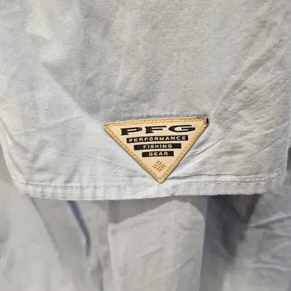 Columbia PFG Shirt Mens 2XL Blue Bonehead Fishing Short Sleeve Vent Pockets Defs - Picture 8 of 12